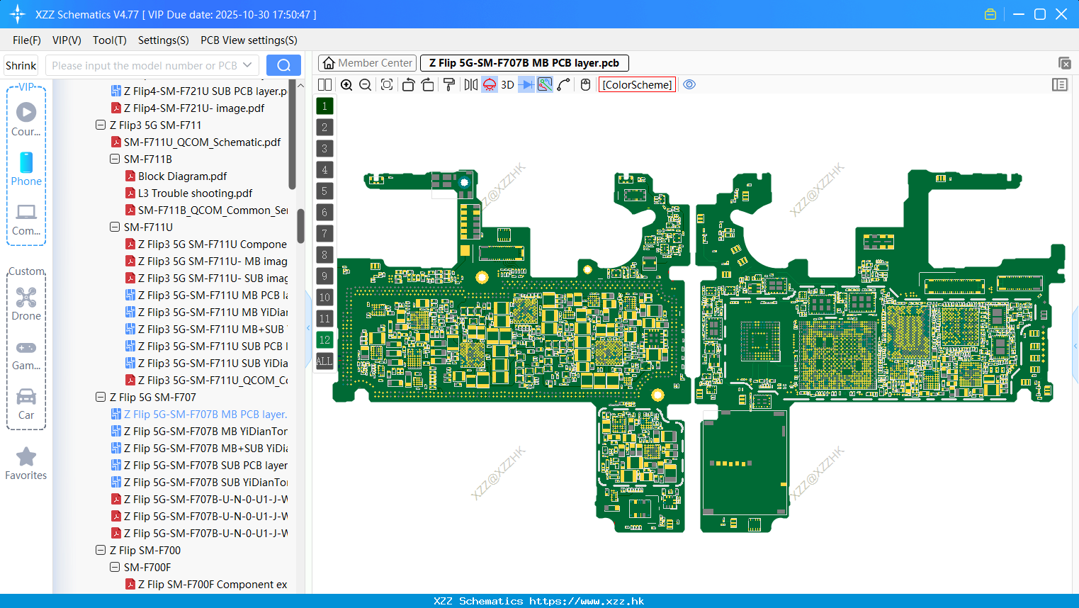 Samsung Z Flip 5G-SM-F707B MB PCB Layer